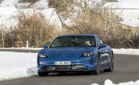 2021 Porsche Taycan (Color: Neptune Blue) Front Wallpapers 450x275 (7)