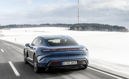 2021 Porsche Taycan (Color: Neptune Blue) Rear Wallpapers 450x275 (26)