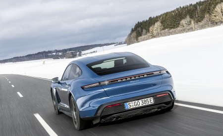 2021 Porsche Taycan (Color: Neptune Blue) Rear Wallpapers 450x275 (29)