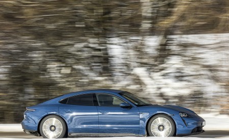 2021 Porsche Taycan (Color: Neptune Blue) Side Wallpapers 450x275 (9)