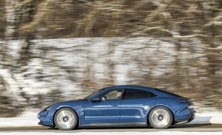 2021 Porsche Taycan (Color: Neptune Blue) Side Wallpapers 450x275 (11)