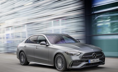 2022 Mercedes-Benz C-Class (Color: Selenite Grey Magno) Front Three-Quarter Wallpapers 450x275 (4)