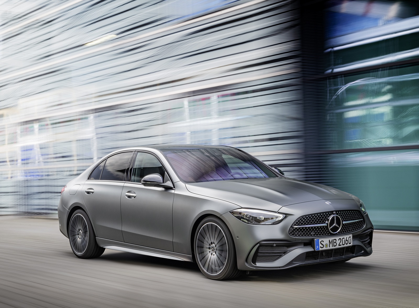 2022 Mercedes-Benz C-Class (Color: Selenite Grey Magno) Front Three-Quarter Wallpapers (4)