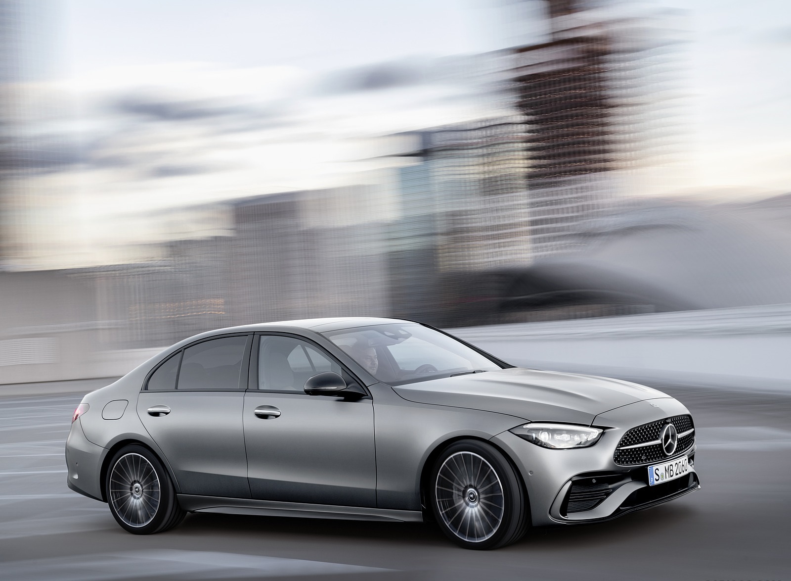 2022 Mercedes-Benz C-Class (Color: Selenite Grey Magno) Front Three-Quarter Wallpapers (5)