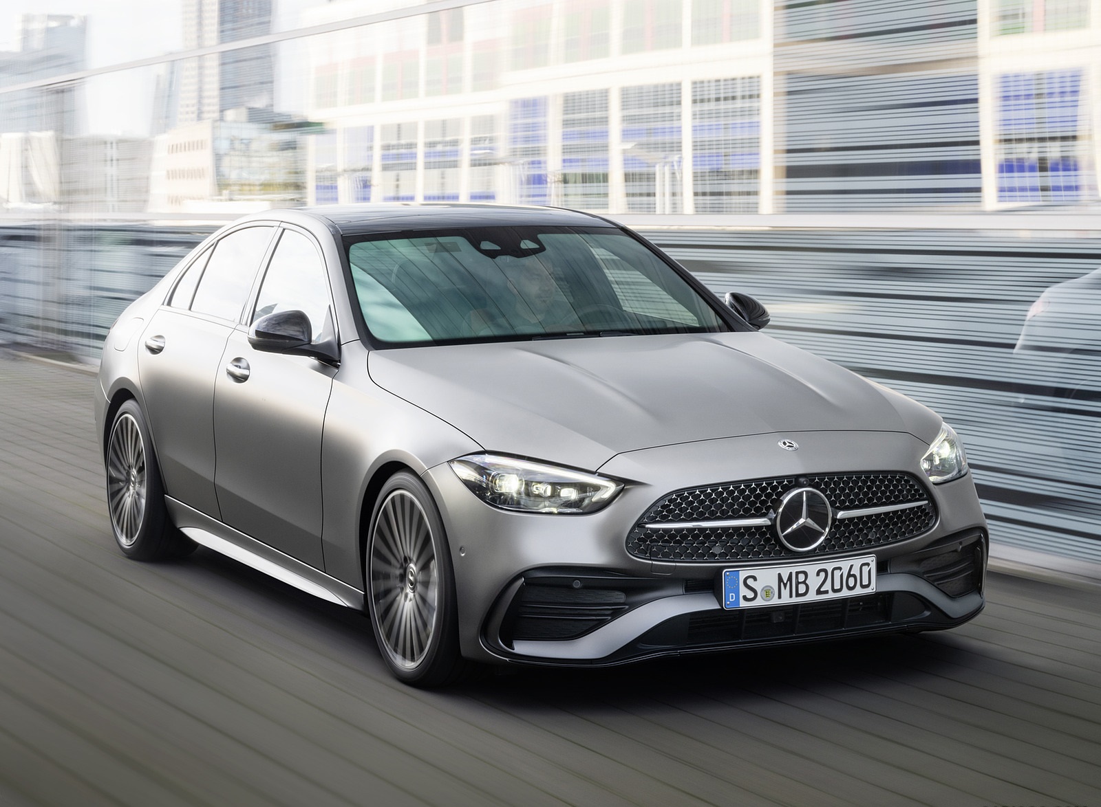 2022 Mercedes-Benz C-Class (Color: Selenite Grey Magno) Front Three-Quarter Wallpapers (6)