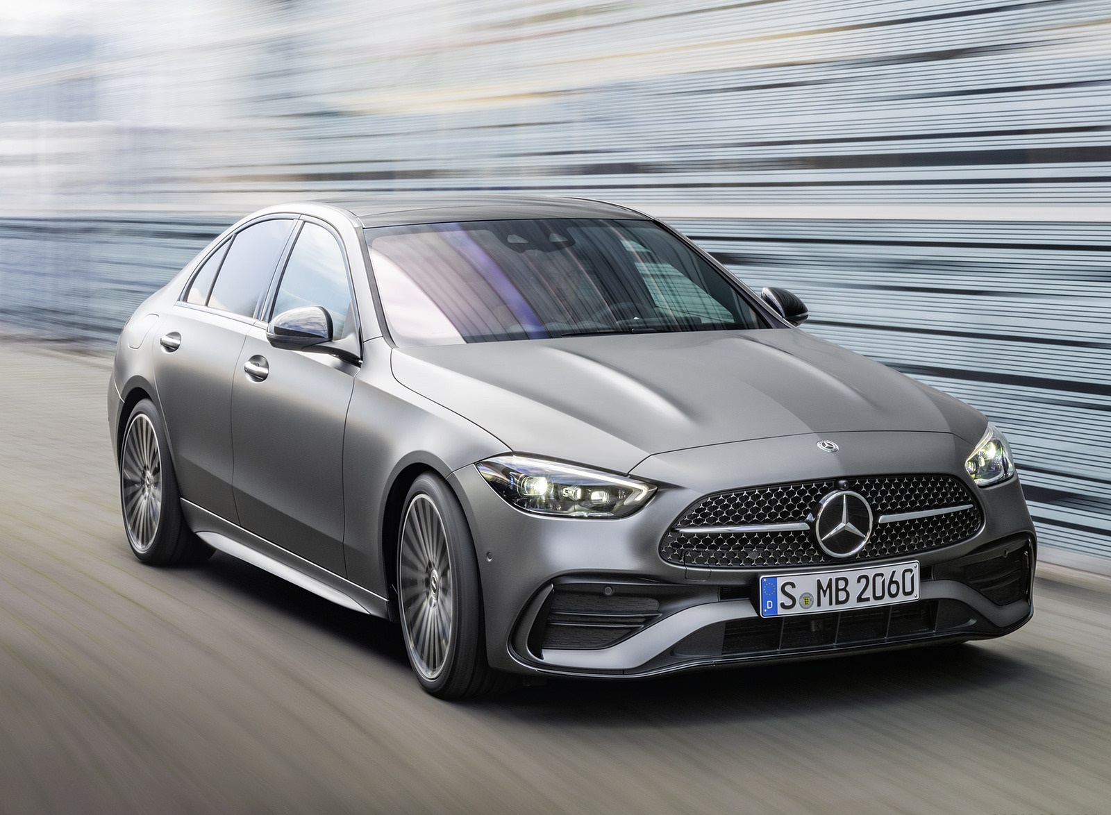 2022 Mercedes-Benz C-Class (Color: Selenite Grey Magno) Front Three-Quarter Wallpapers (7)