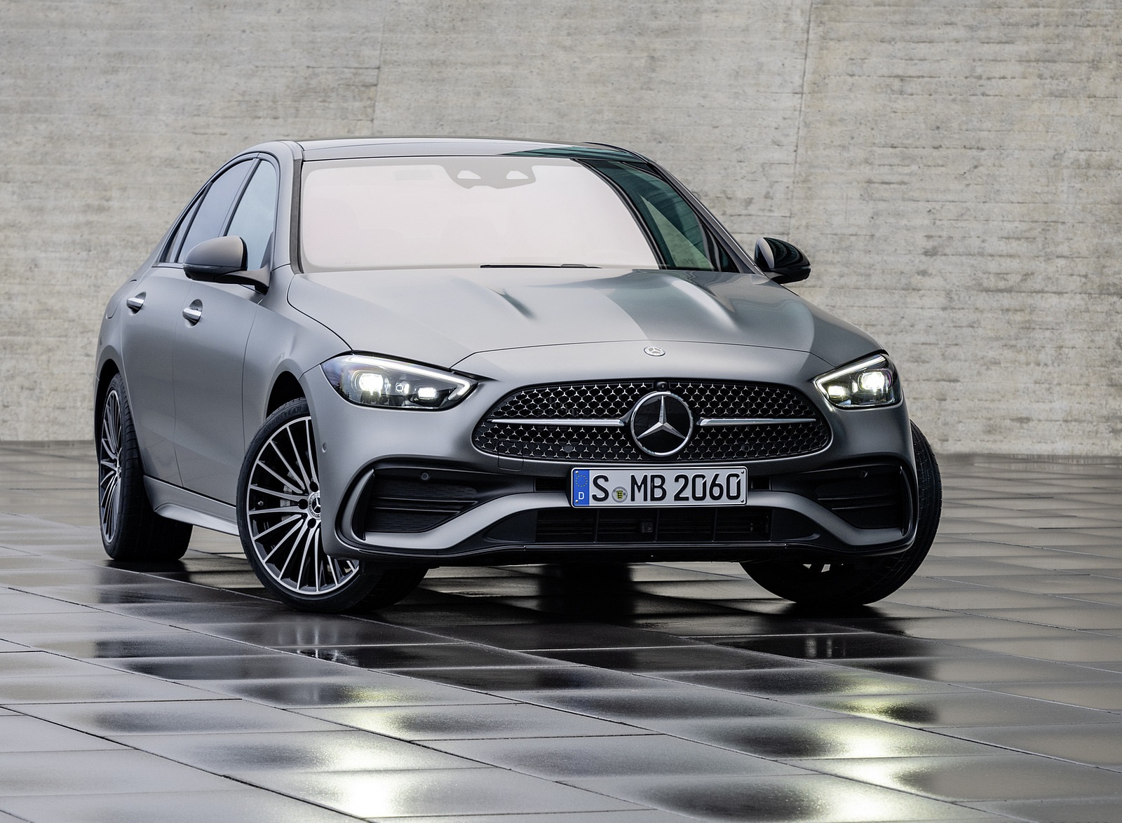 2022 Mercedes-Benz C-Class (Color: Selenite Grey Magno) Front Wallpapers (10)