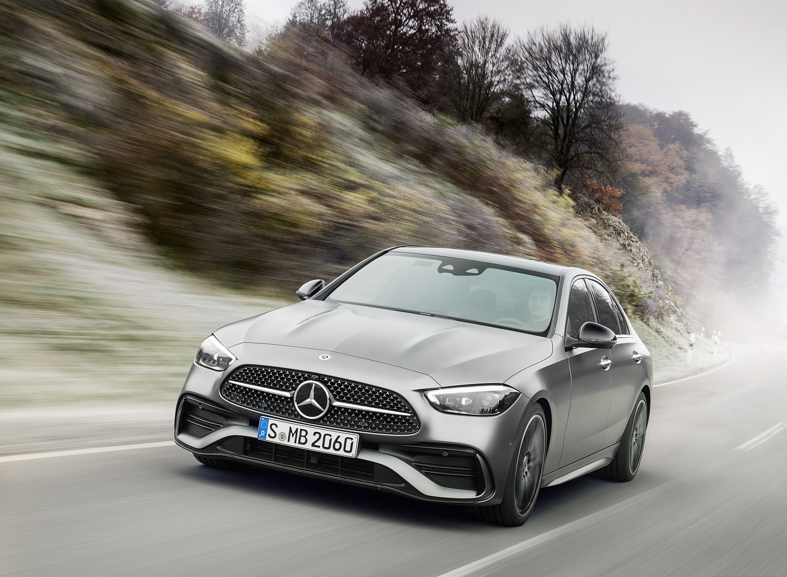2022 Mercedes-Benz C-Class (Color: Selenite Grey Magno) Front Wallpapers (2)