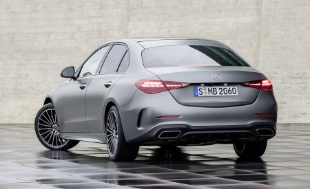 2022 Mercedes-Benz C-Class (Color: Selenite Grey Magno) Rear Three-Quarter Wallpapers 450x275 (11)