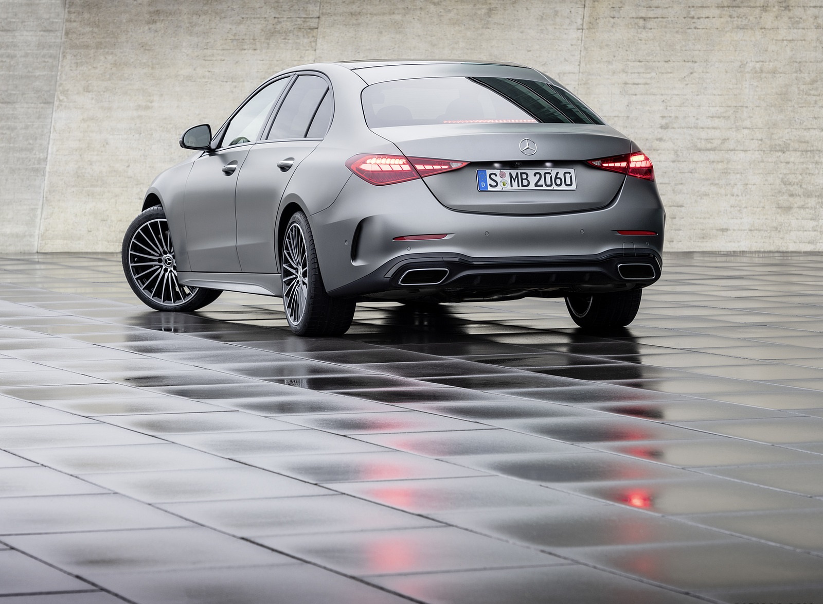 2022 Mercedes-Benz C-Class (Color: Selenite Grey Magno) Rear Three-Quarter Wallpapers (12)