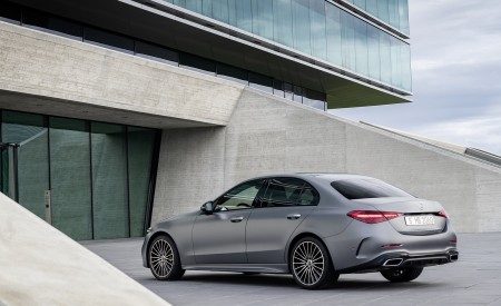 2022 Mercedes-Benz C-Class (Color: Selenite Grey Magno) Rear Three-Quarter Wallpapers 450x275 (19)
