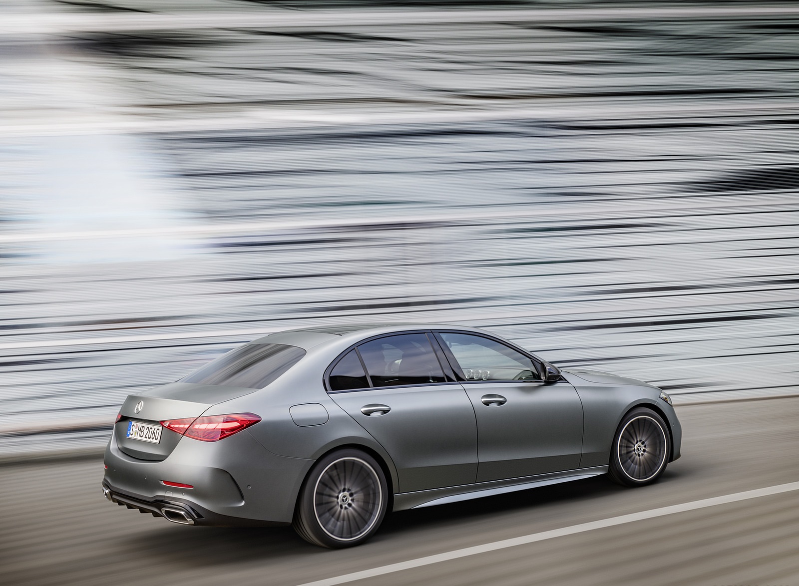 2022 Mercedes-Benz C-Class (Color: Selenite Grey Magno) Rear Three-Quarter Wallpapers (8)