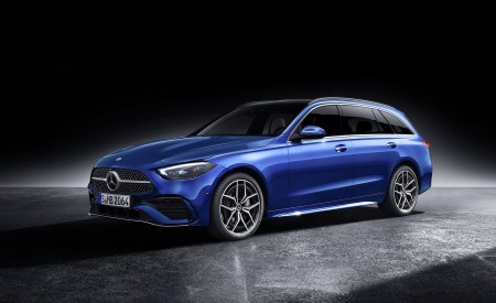 2022 Mercedes-Benz C-Class Wagon T-Model (Color: Spectral Blue) Front Three-Quarter Wallpapers 450x275 (39)