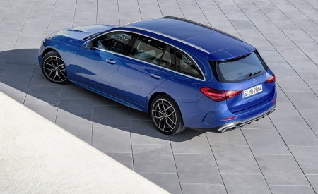 2022 Mercedes-Benz C-Class Wagon T-Model (Color: Spectral Blue) Rear Three-Quarter Wallpapers 450x275 (25)