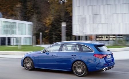 2022 Mercedes-Benz C-Class Wagon T-Model (Color: Spectral Blue) Rear Three-Quarter Wallpapers  450x275 (16)