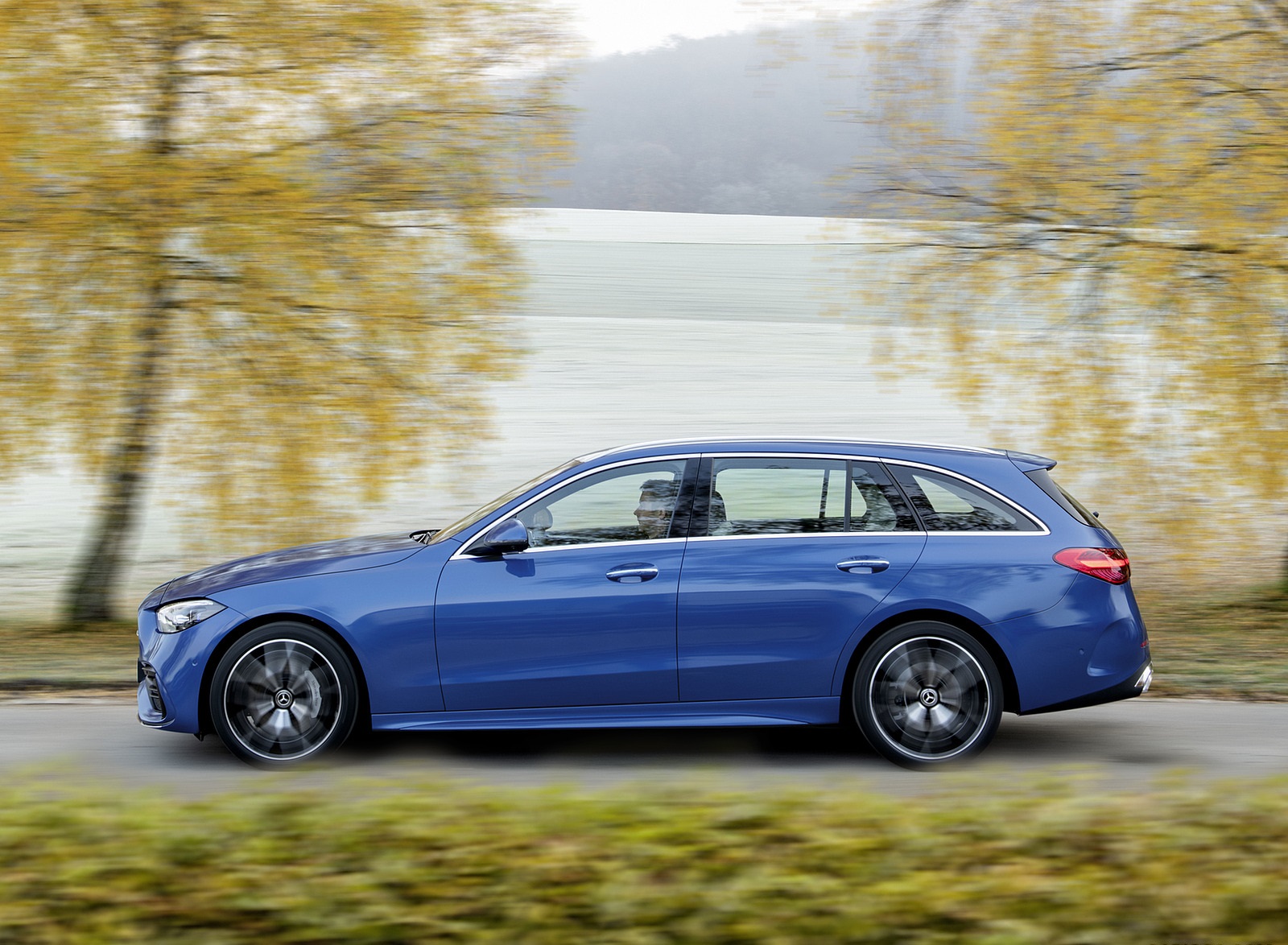 2022 Mercedes-Benz C-Class Wagon T-Model (Color: Spectral Blue) Side Wallpapers (11)