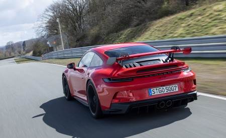 2022 Porsche 911 GT3 (Color: Guards Red) Rear Three-Quarter Wallpapers 450x275 (7)