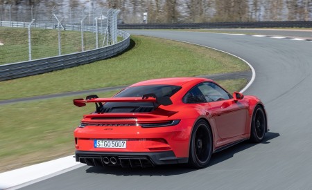 2022 Porsche 911 GT3 (Color: Guards Red) Rear Three-Quarter Wallpapers 450x275 (8)