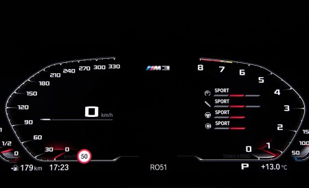 2021 BMW M3 Competition Sedan (Color: Frozen Portimao Blue Metallic) Digital Instrument Cluster Wallpapers 450x275 (100)