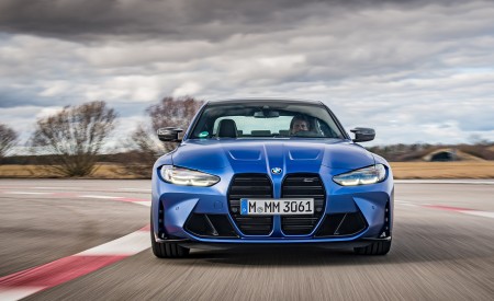 2021 BMW M3 Competition Sedan (Color: Frozen Portimao Blue Metallic) Front Wallpapers 450x275 (36)
