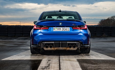 2021 BMW M3 Competition Sedan (Color: Frozen Portimao Blue Metallic) Rear Wallpapers 450x275 (74)
