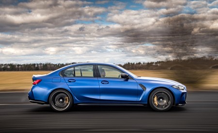 2021 BMW M3 Competition Sedan (Color: Frozen Portimao Blue Metallic) Side Wallpapers 450x275 (38)