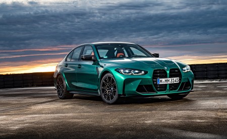 2021 BMW M3 Competition Sedan (Color: Isle of Men Green) Front Three-Quarter Wallpapers 450x275 (143)
