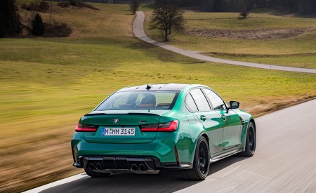 2021 BMW M3 Competition Sedan (Color: Isle of Men Green) Rear Three-Quarter Wallpapers 450x275 (138)