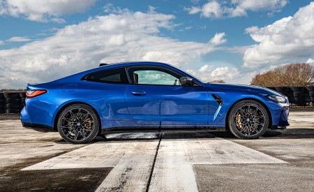 2021 BMW M4 Competition Coupe (Color: Portimao Blue) Side Wallpapers 450x275 (49)