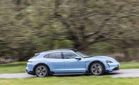 2021 Porsche Taycan 4S Cross Turismo (Color: Frozen Blue Metallic) Side Wallpapers 450x275 (58)