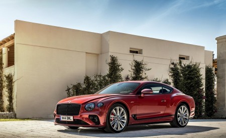 2022 Bentley Continental GT Speed (Color: Candy Red) Front Three-Quarter Wallpapers 450x275 (7)