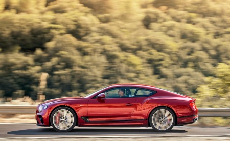 2022 Bentley Continental GT Speed (Color: Candy Red) Side Wallpapers 450x275 (6)