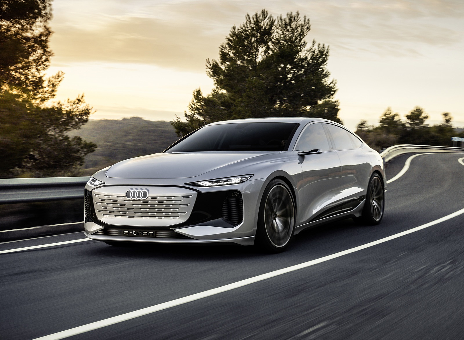 2021 Audi A6 e-tron Concept (Color: Helio Silver) Front Three-Quarter Wallpapers  (2)
