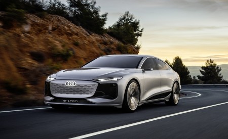 2021 Audi A6 e-tron Concept (Color: Helio Silver) Front Three-Quarter Wallpapers  450x275 (3)