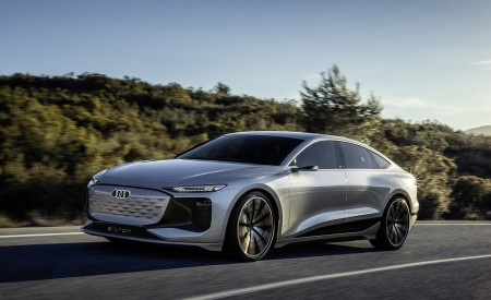 2021 Audi A6 e-tron Concept (Color: Helio Silver) Front Three-Quarter Wallpapers 450x275 (4)