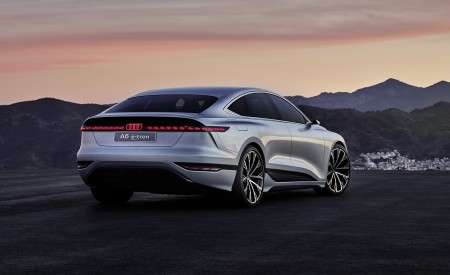 2021 Audi A6 e-tron Concept (Color: Helio Silver) Rear Three-Quarter Wallpapers  450x275 (9)