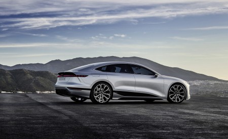 2021 Audi A6 e-tron Concept (Color: Helio Silver) Rear Three-Quarter Wallpapers  450x275 (11)