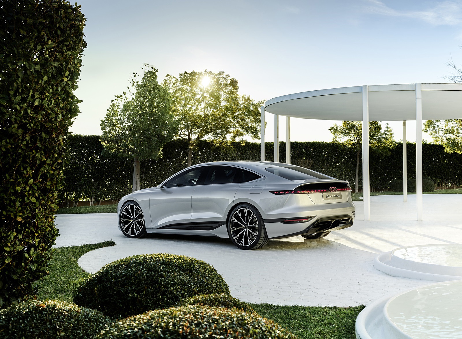 2021 Audi A6 e-tron Concept (Color: Helio Silver) Rear Three-Quarter Wallpapers (15)