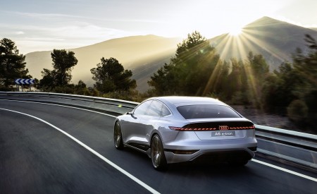 2021 Audi A6 e-tron Concept (Color: Helio Silver) Rear Three-Quarter Wallpapers 450x275 (6)
