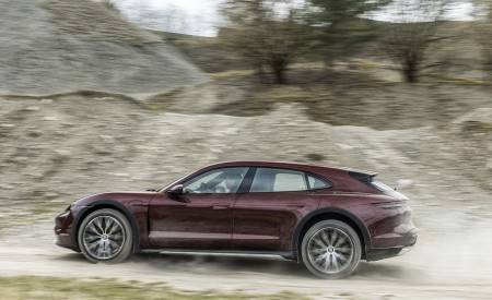 2021 Porsche Taycan 4 Cross Turismo (Color: Cherry Metallic) Side Wallpapers 450x275 (156)