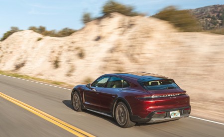 2021 Porsche Taycan 4 Cross Turismo (Color: Cherry Red) Rear Three-Quarter Wallpapers 450x275 (6)