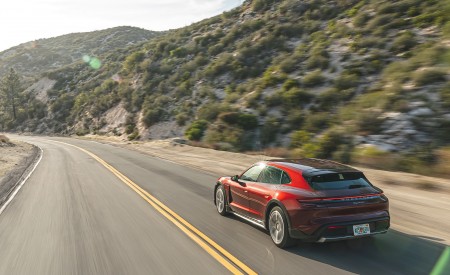 2021 Porsche Taycan 4 Cross Turismo (Color: Cherry Red) Rear Three-Quarter Wallpapers 450x275 (7)