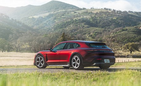 2021 Porsche Taycan 4 Cross Turismo (Color: Cherry Red) Rear Three-Quarter Wallpapers 450x275 (51)