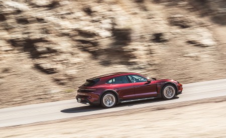 2021 Porsche Taycan 4 Cross Turismo (Color: Cherry Red) Rear Three-Quarter Wallpapers 450x275 (19)
