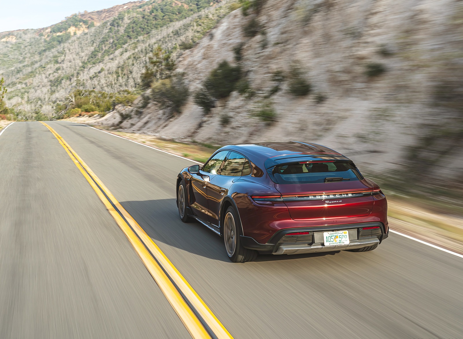 2021 Porsche Taycan 4 Cross Turismo (Color: Cherry Red) Rear Wallpapers (12)