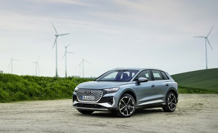 2022 Audi Q4 e-tron (Color: Geyser Blue) Front Three-Quarter Wallpapers  450x275 (12)