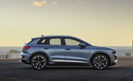 2022 Audi Q4 e-tron (Color: Geyser Blue Metallic) Side Wallpapers  450x275 (76)