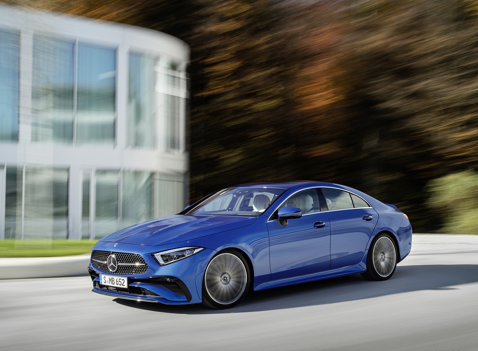 2022 Mercedes-Benz CLS AMG Line (Color: Spectral Blue Metallic) Front Three-Quarter Wallpapers (1)