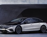 2022 Mercedes-Benz EQS 580 4MATIC AMG-Line Edition 1 (Color: High-Tech Silver Obsidian Black) Front Three-Quarter Wallpapers 150x120