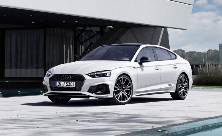 2022 Audi A5 Sportback S Line Competition Plus (Color: Glacier White Metallic) Front Three-Quarter Wallpapers 450x275 (7)